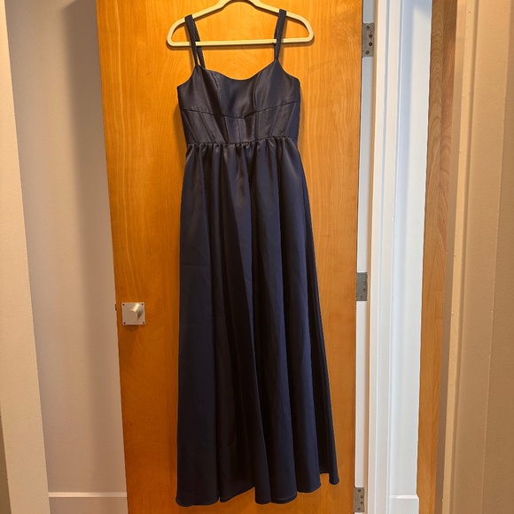 Dessy Collection sleeveless corset satin gown - Picture 1 of 2